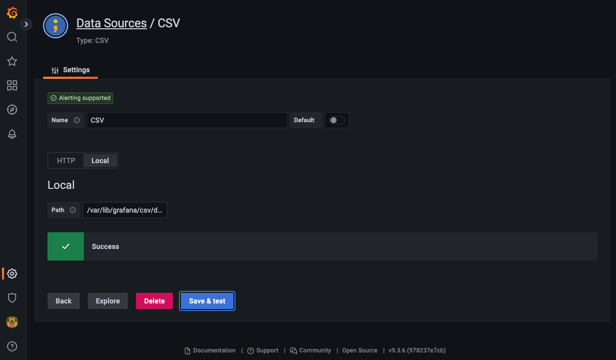 Mounting a CSV file